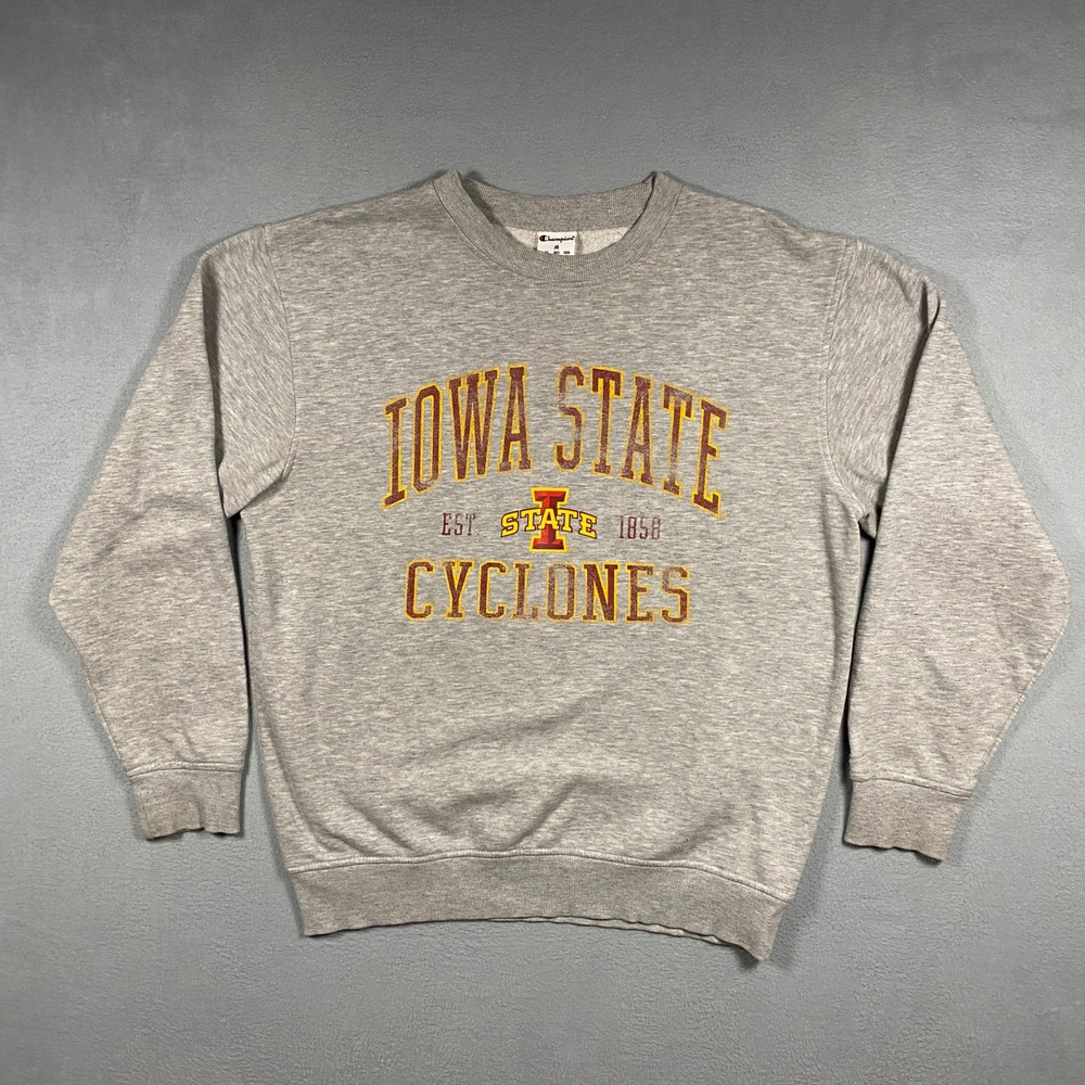 Champion Sweatshirt Mens Medium Gray Iowa State Cyclones Collegiate Crewneck
